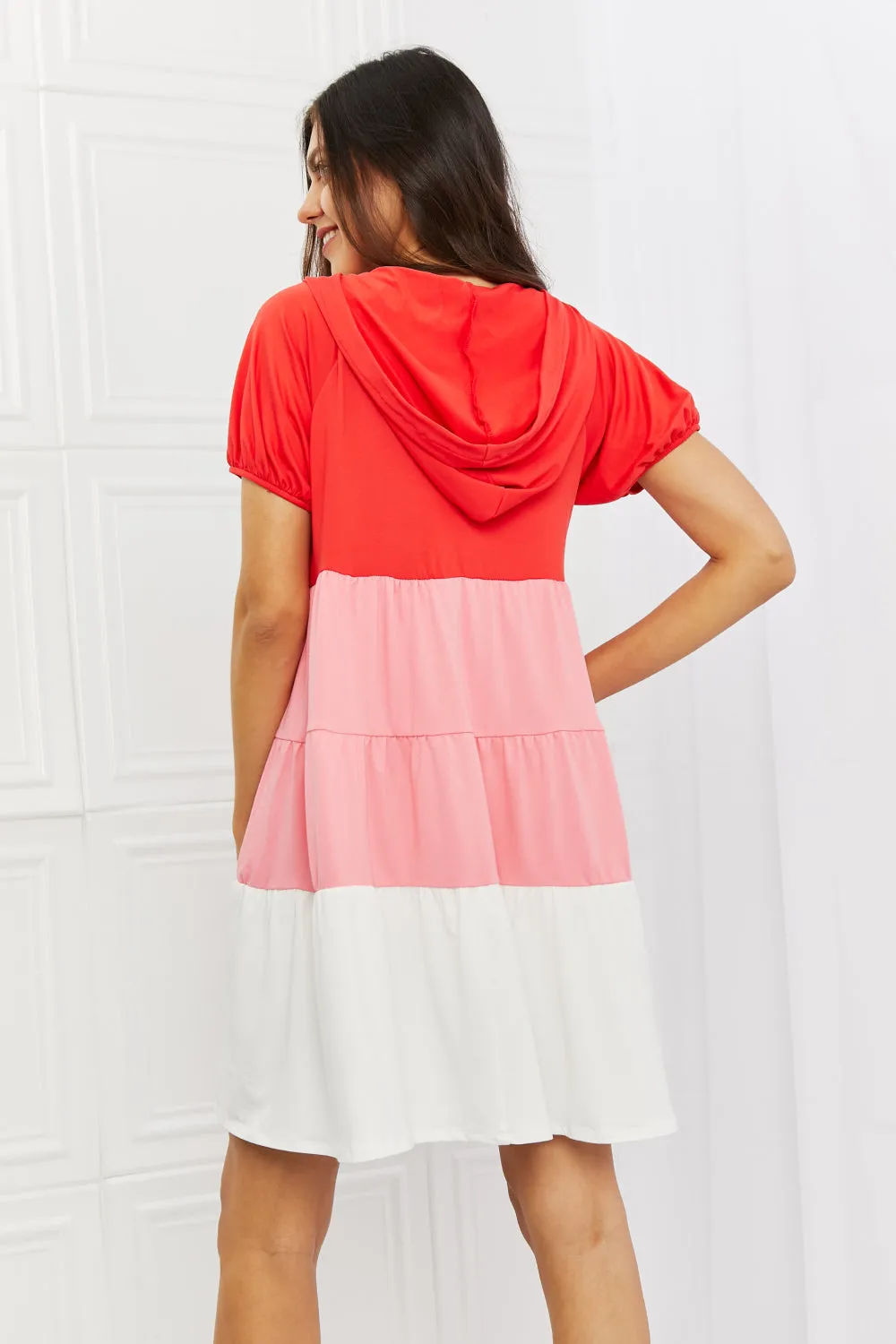 My Only Wish Color Block Hooded Dress