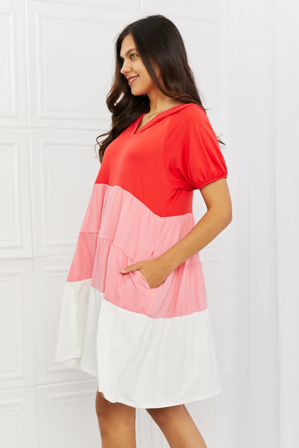 My Only Wish Color Block Hooded Dress