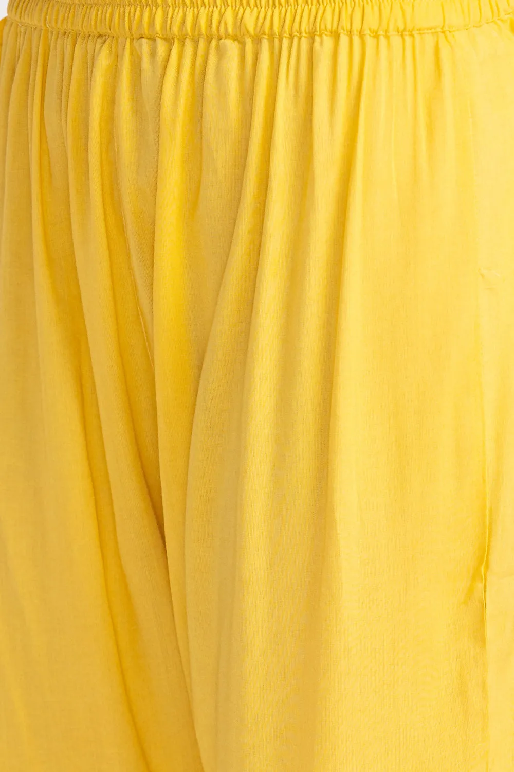 Neerus Panelled Mirror Work Kurta with Trousers and Dupatta