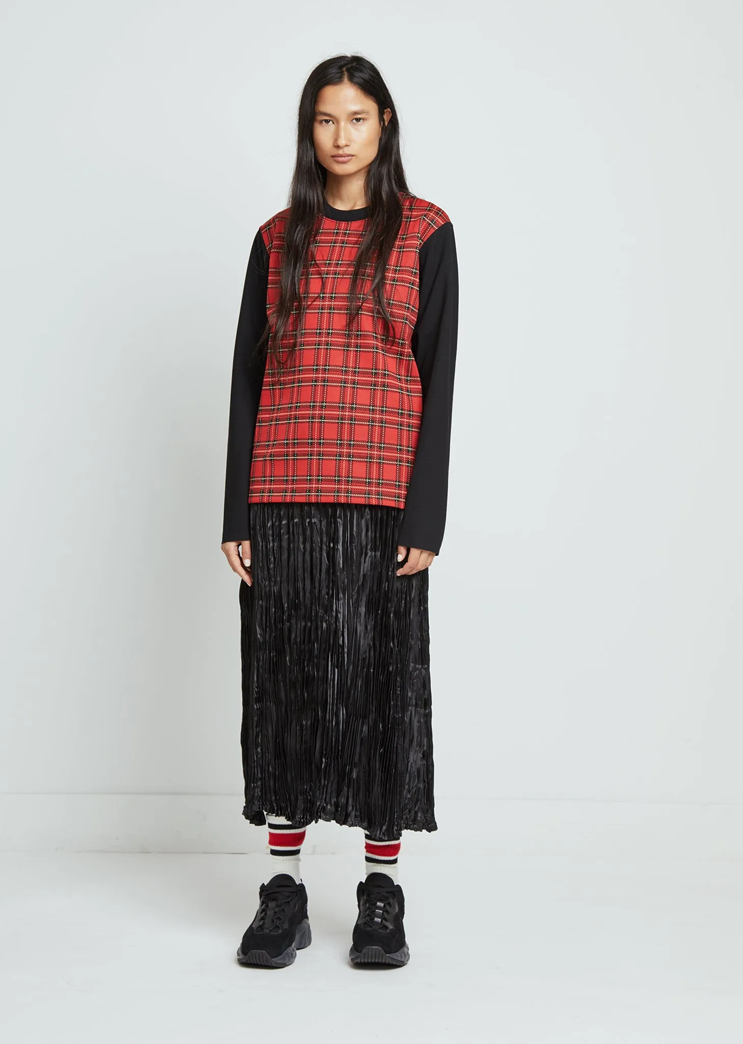 Plaid Crewneck Top