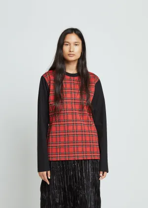 Plaid Crewneck Top
