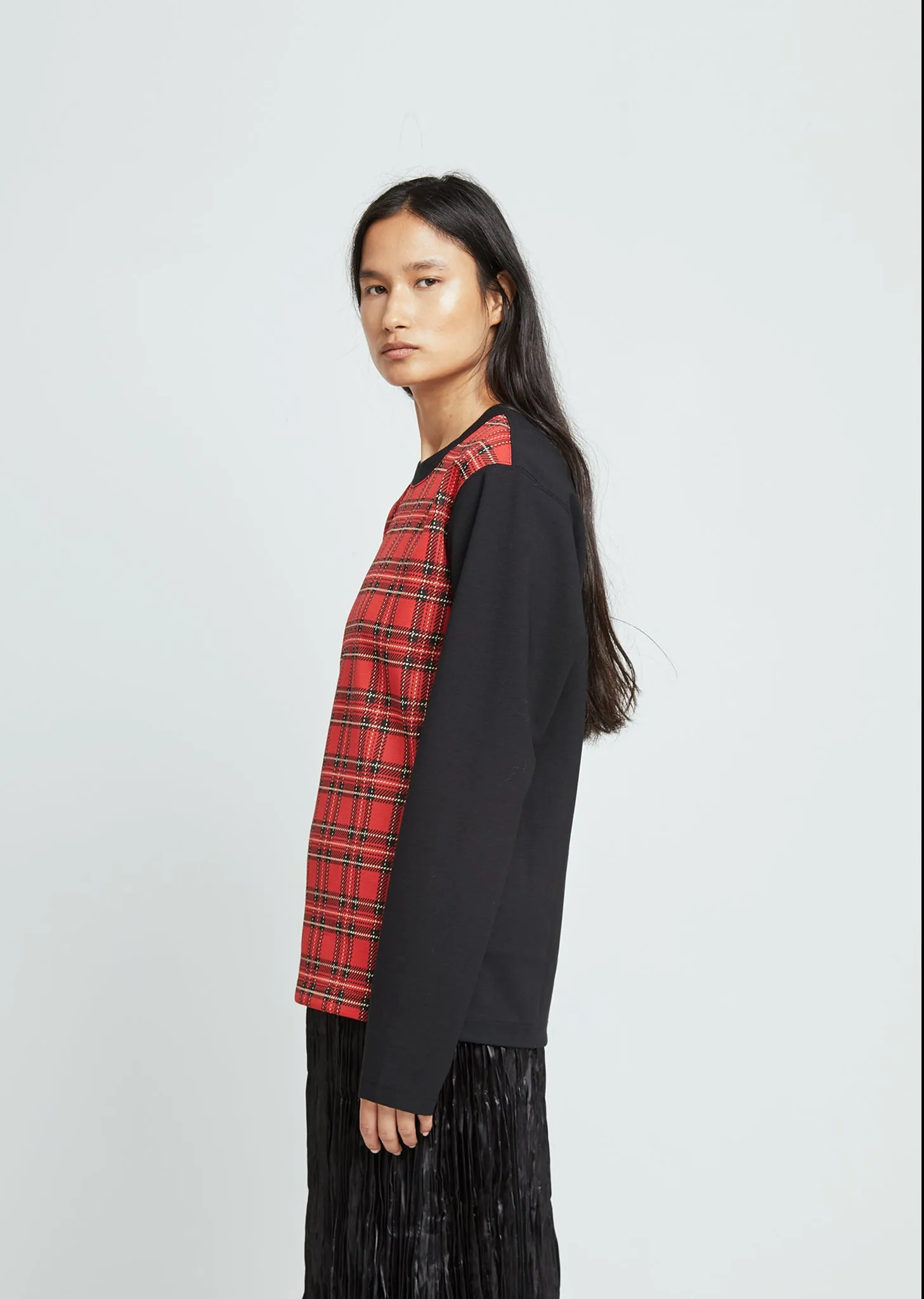 Plaid Crewneck Top