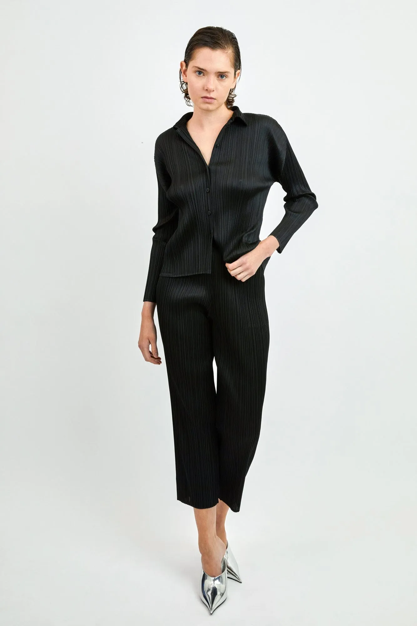 Pleats Please Issey Miyake SS24 Basics Trousers in Black