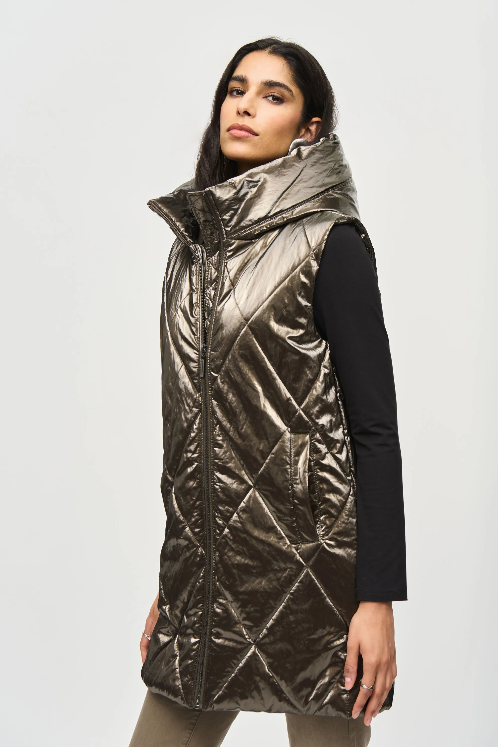 Quilted Hooded Puffer Vest
