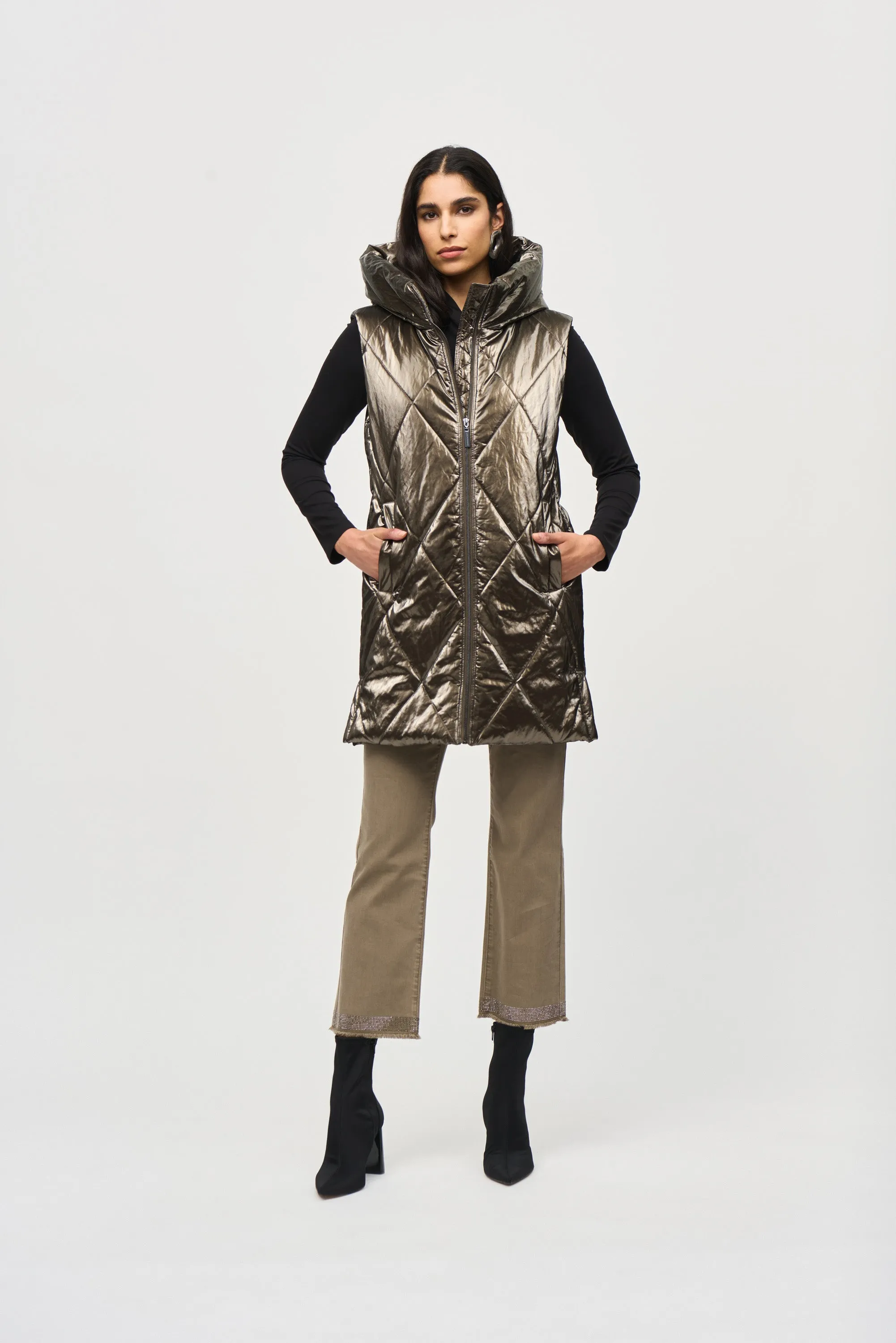 Quilted Hooded Puffer Vest