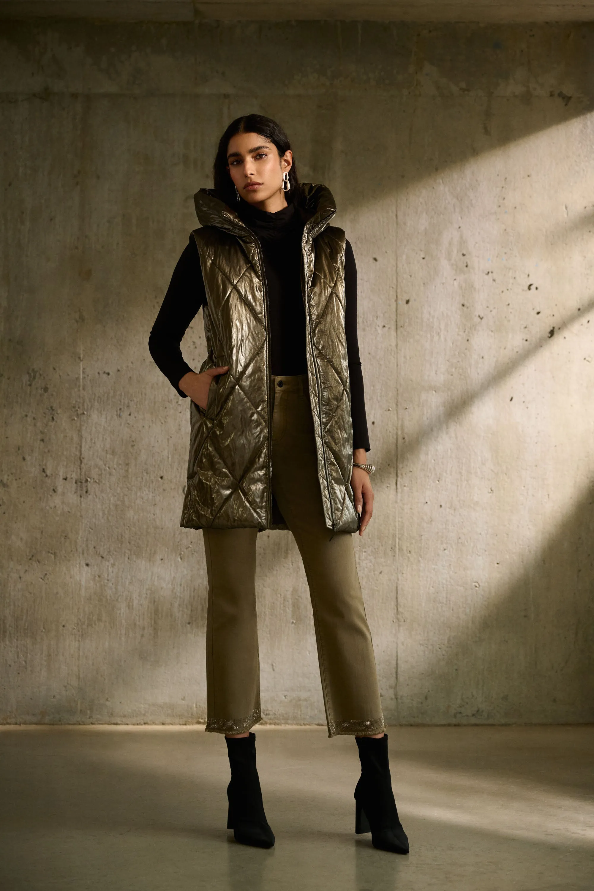 Quilted Hooded Puffer Vest