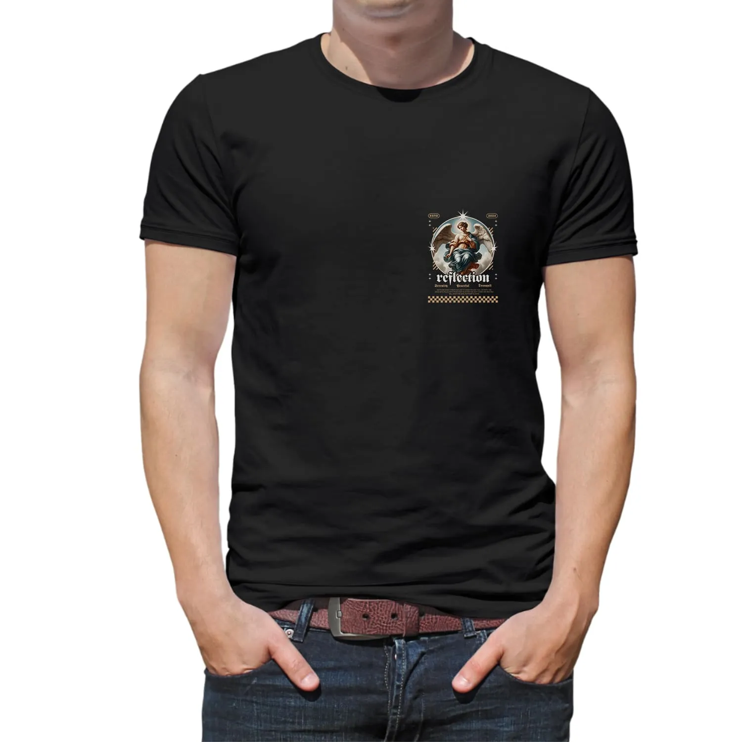 Reflection Mens cotton printed T-shirt
