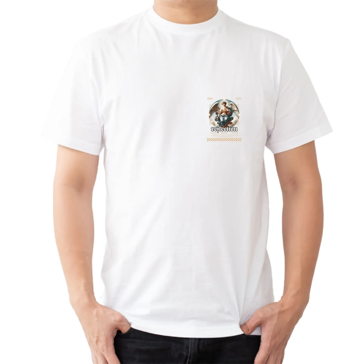 Reflection Mens cotton printed T-shirt