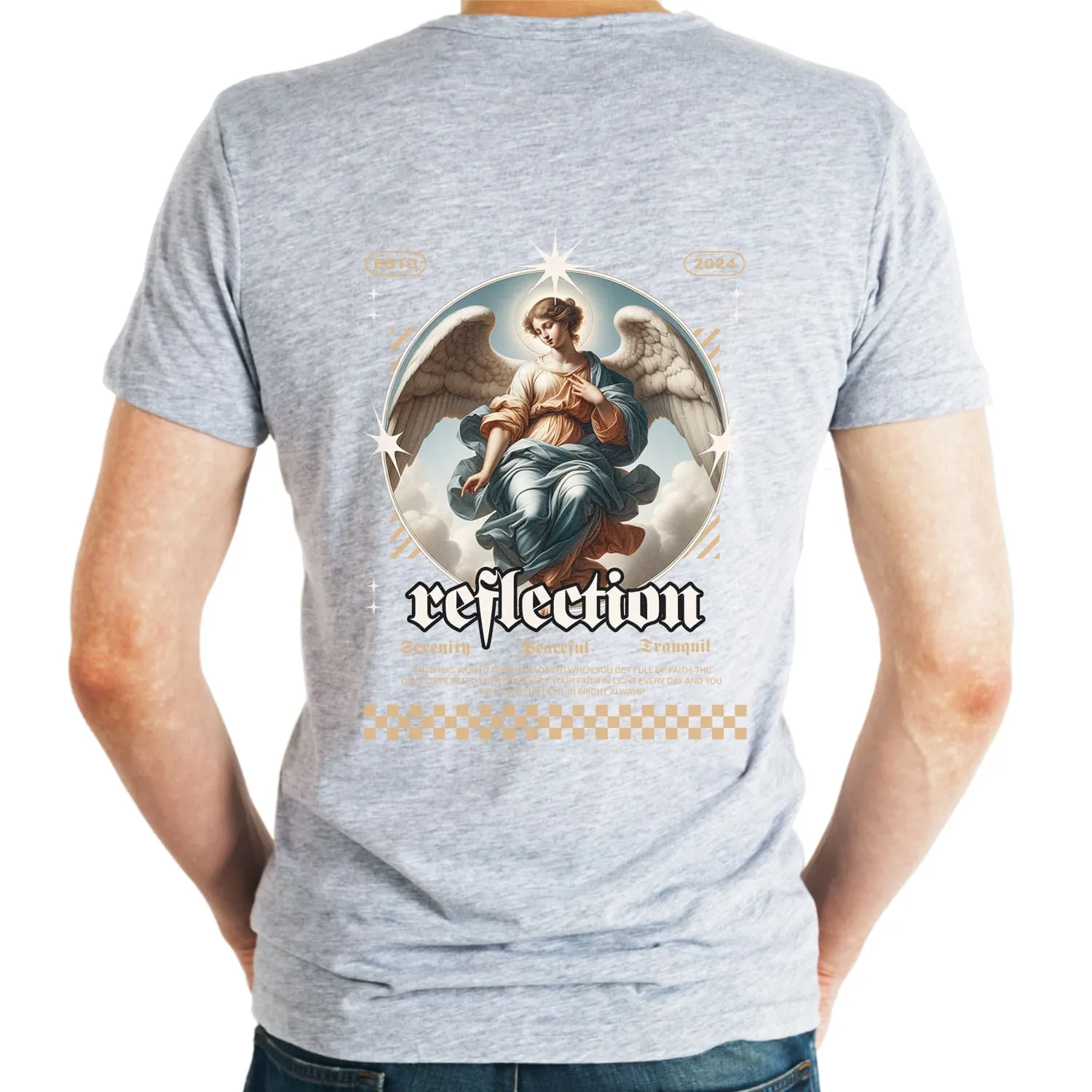 Reflection Mens cotton printed T-shirt