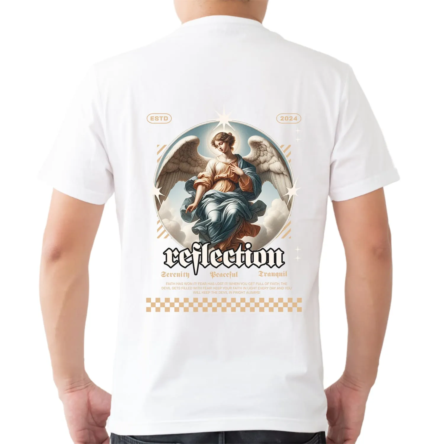 Reflection Mens cotton printed T-shirt