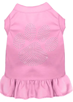Rhinestone Clear Paw Dress Light Pink Xs
