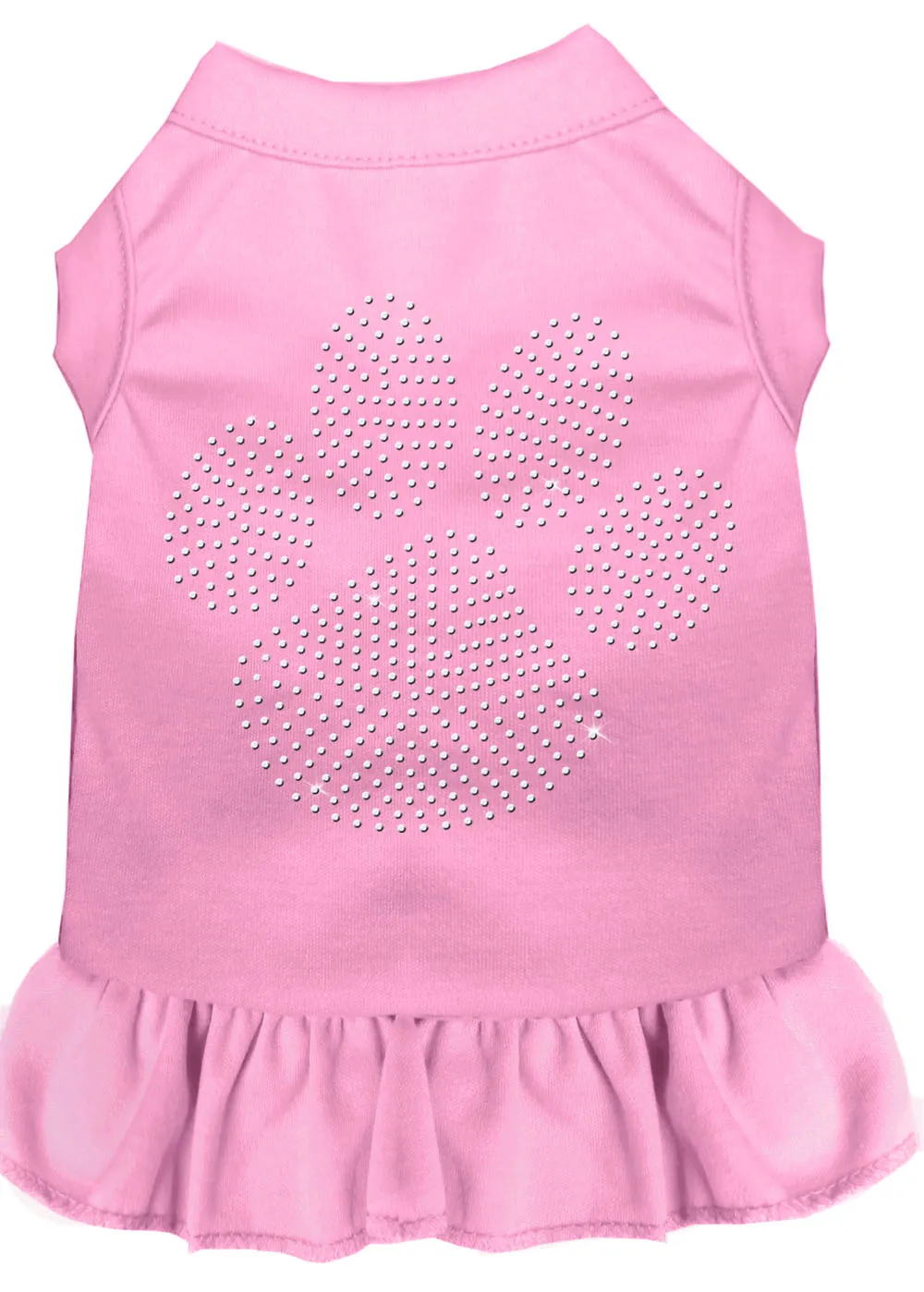 Rhinestone Clear Paw Dress Light Pink Xs