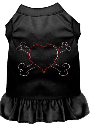 Rhinestone Heart And Crossbones Dress Black Xxxl