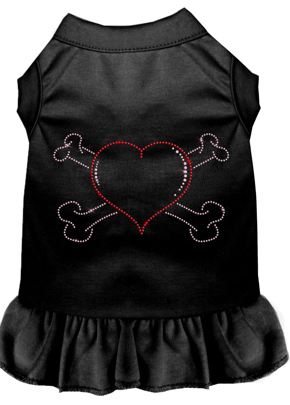 Rhinestone Heart And Crossbones Dress Black Xxxl