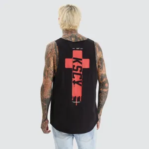 Ripped Raw Muscle Tank Jet Black