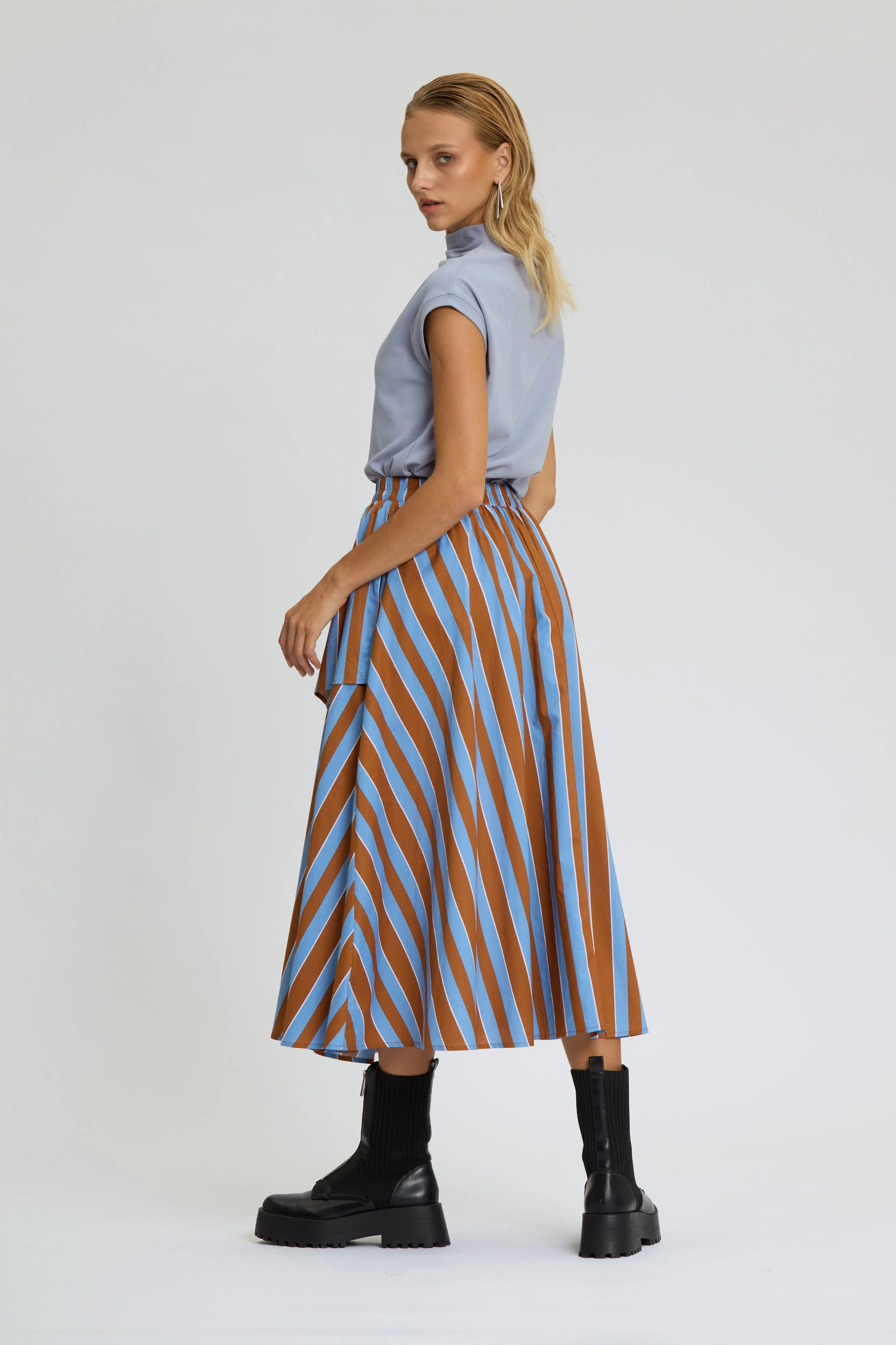 Stripe Wide Leg Skirt