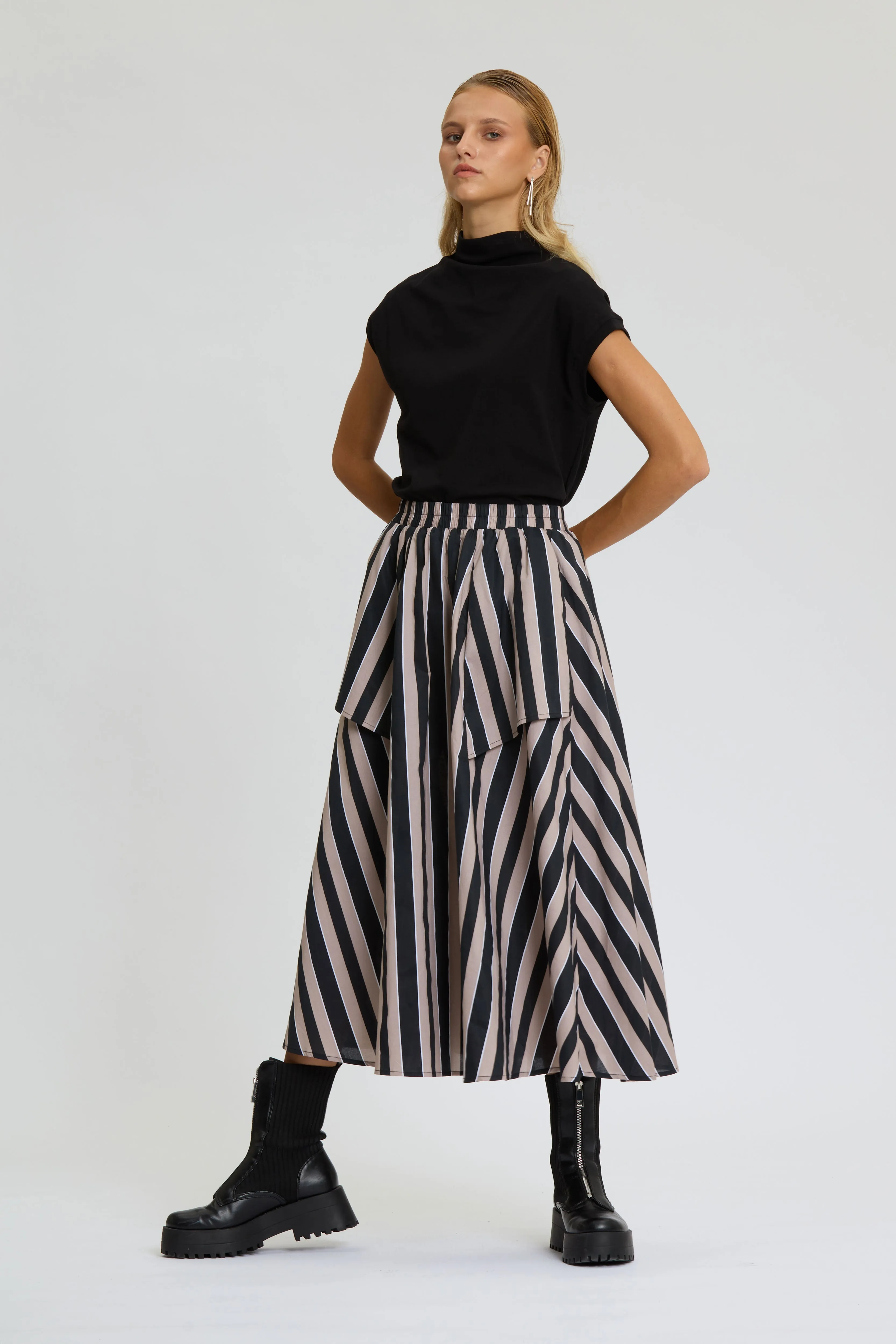 Stripe Wide Leg Skirt