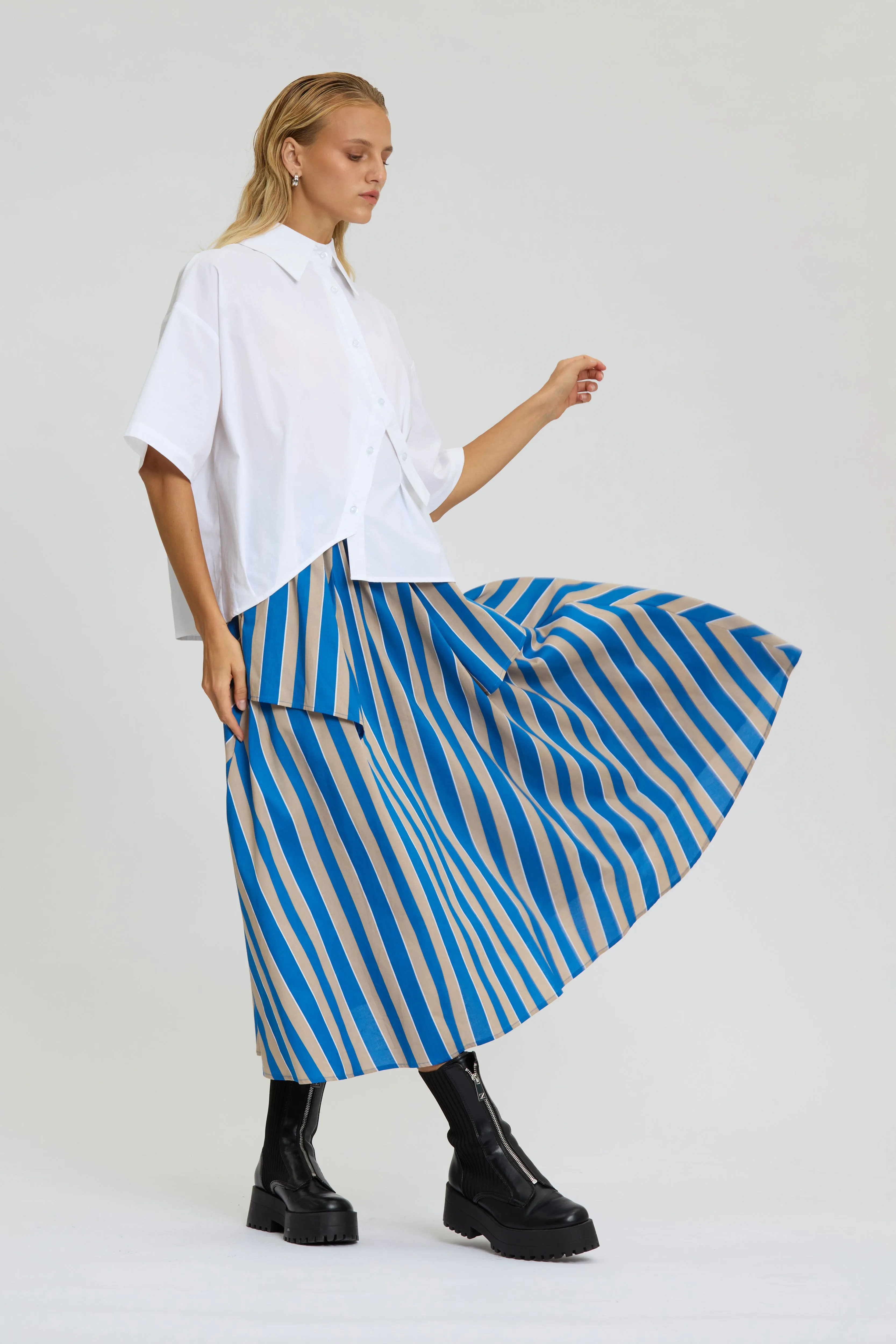 Stripe Wide Leg Skirt