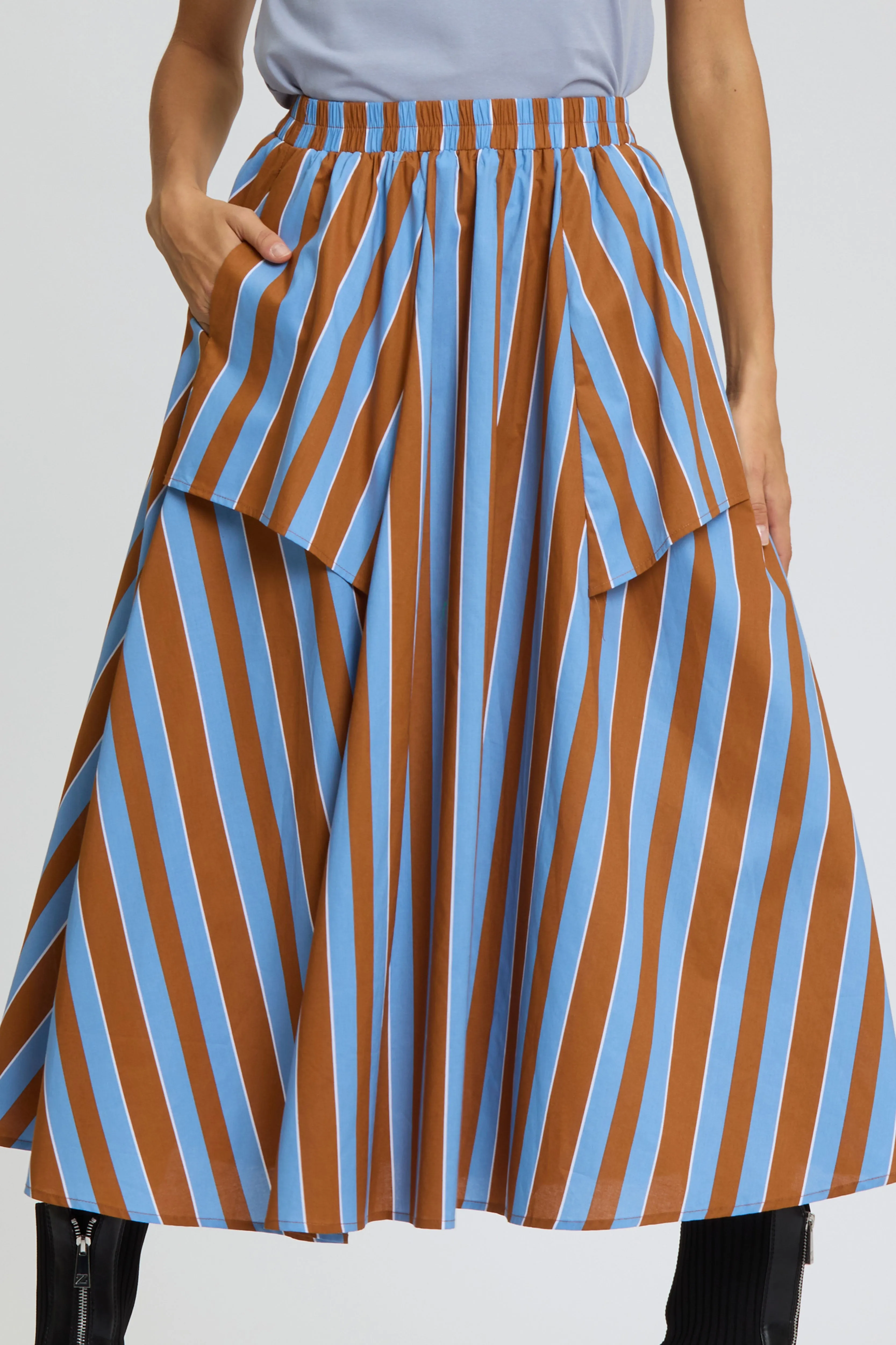 Stripe Wide Leg Skirt