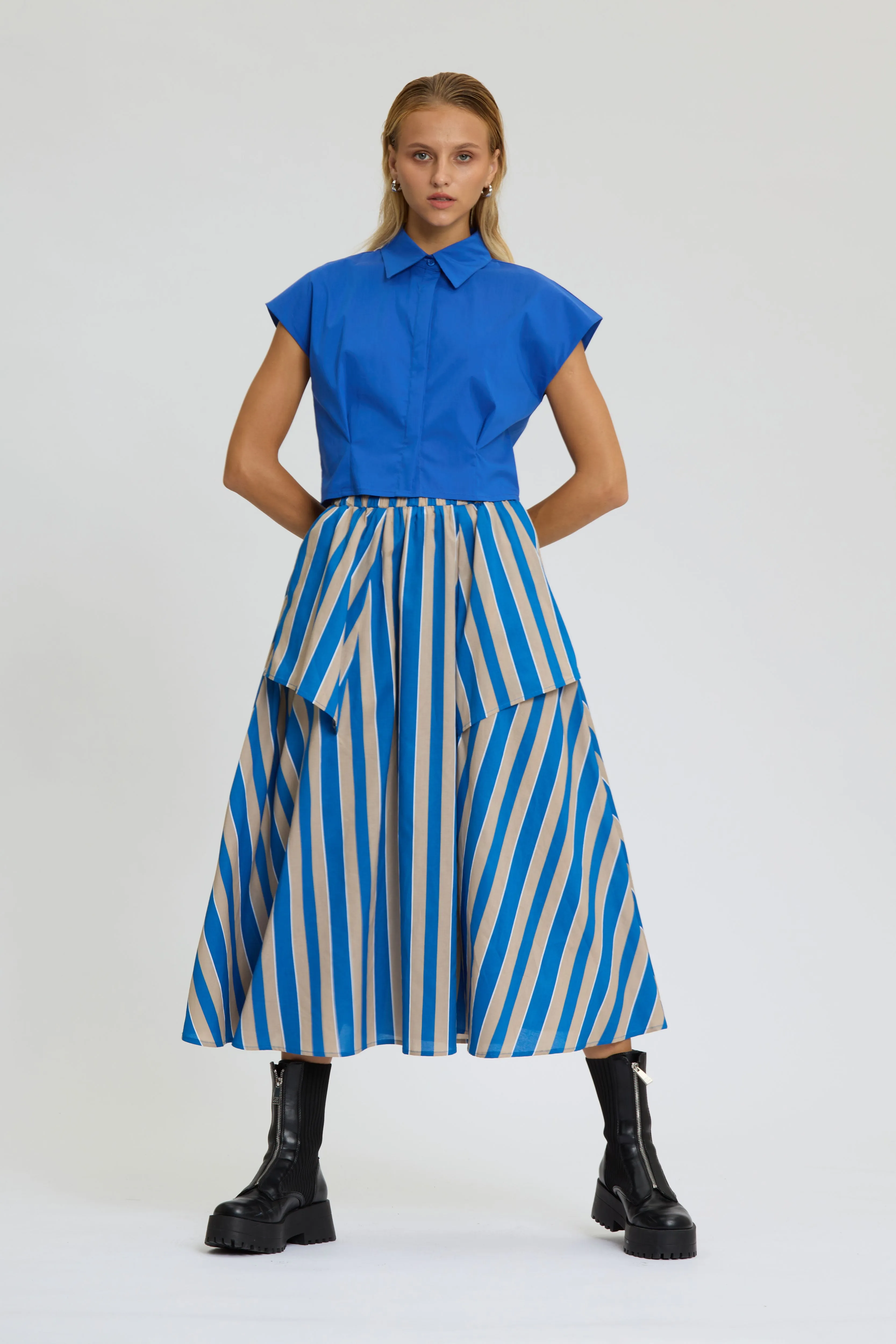 Stripe Wide Leg Skirt