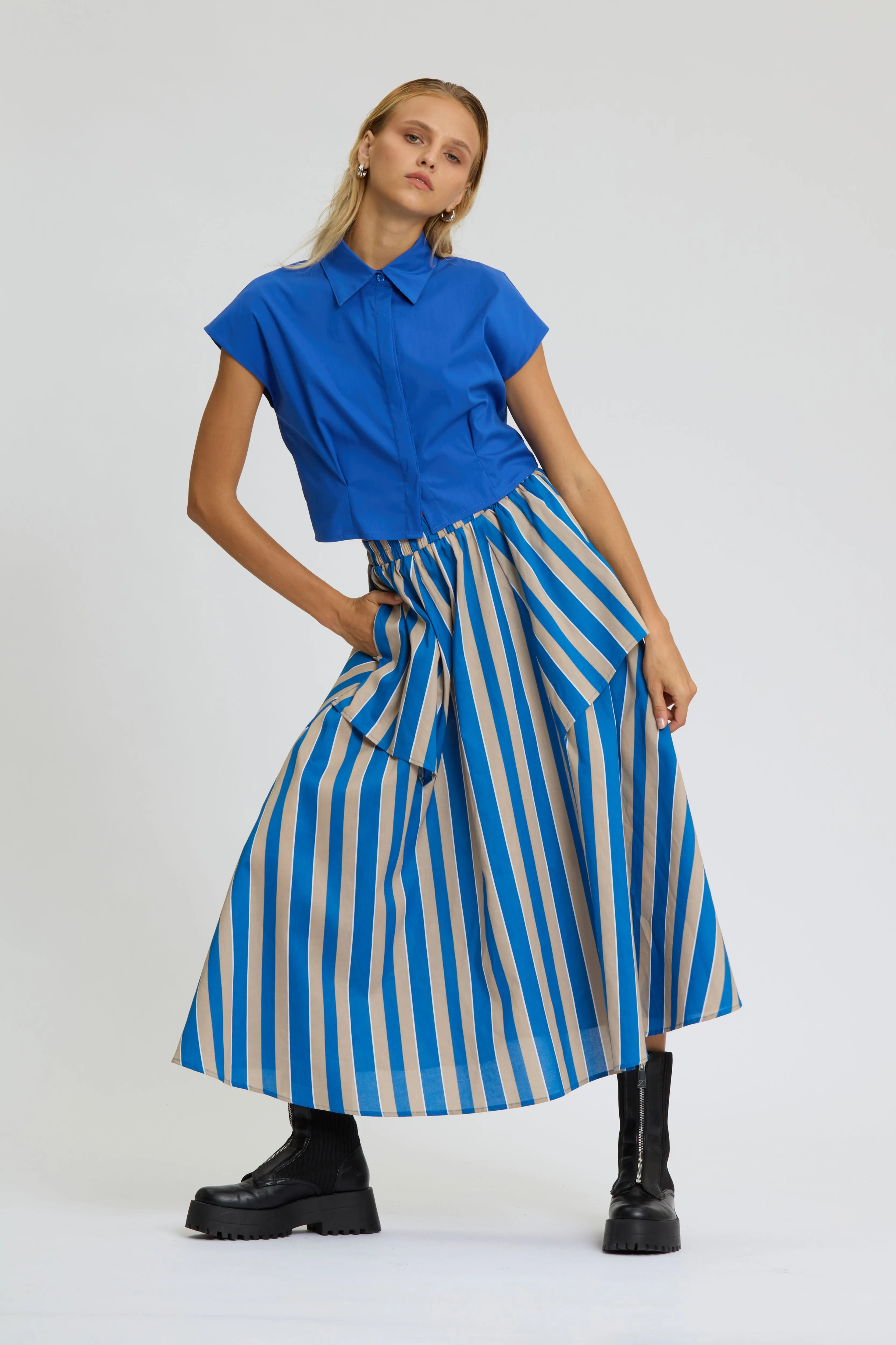 Stripe Wide Leg Skirt
