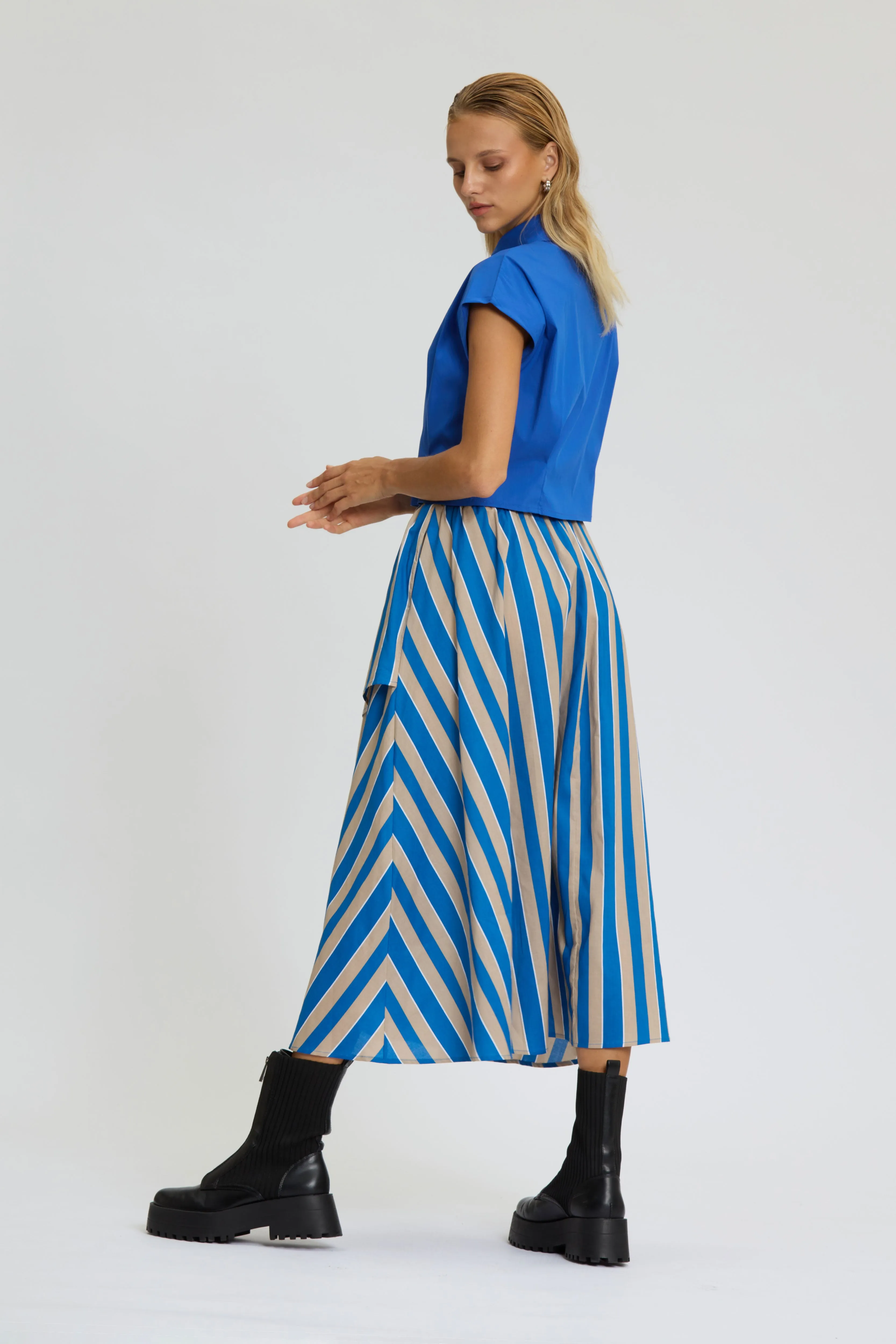Stripe Wide Leg Skirt