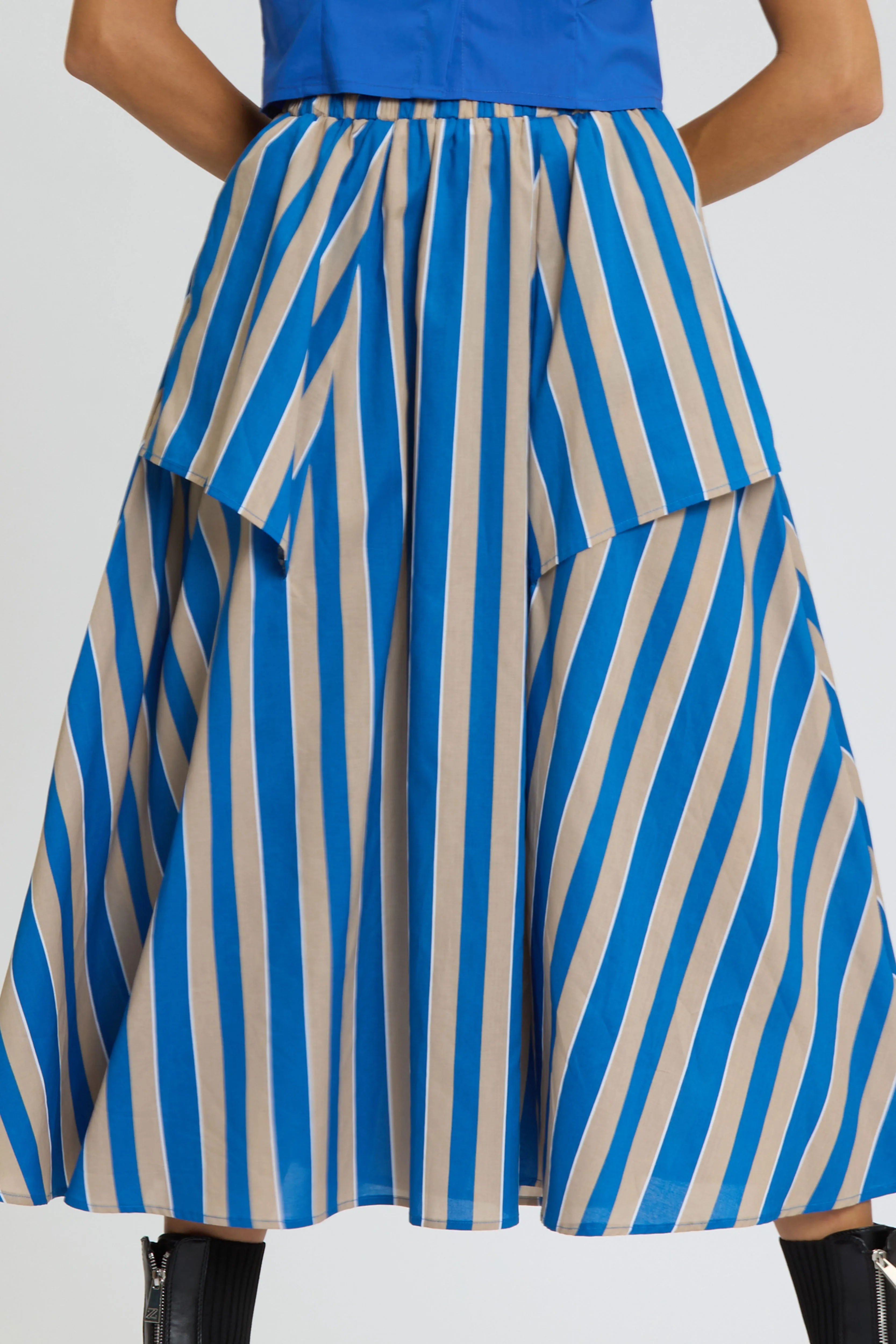 Stripe Wide Leg Skirt