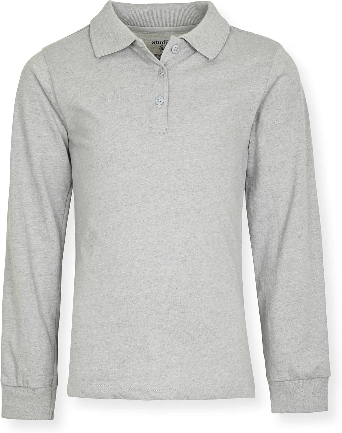 Studio 3 Girls' 4-Pack Soft Jersey Long Sleeve Polo Shirts