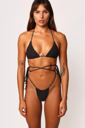 Toweling Tie Bottoms - Black