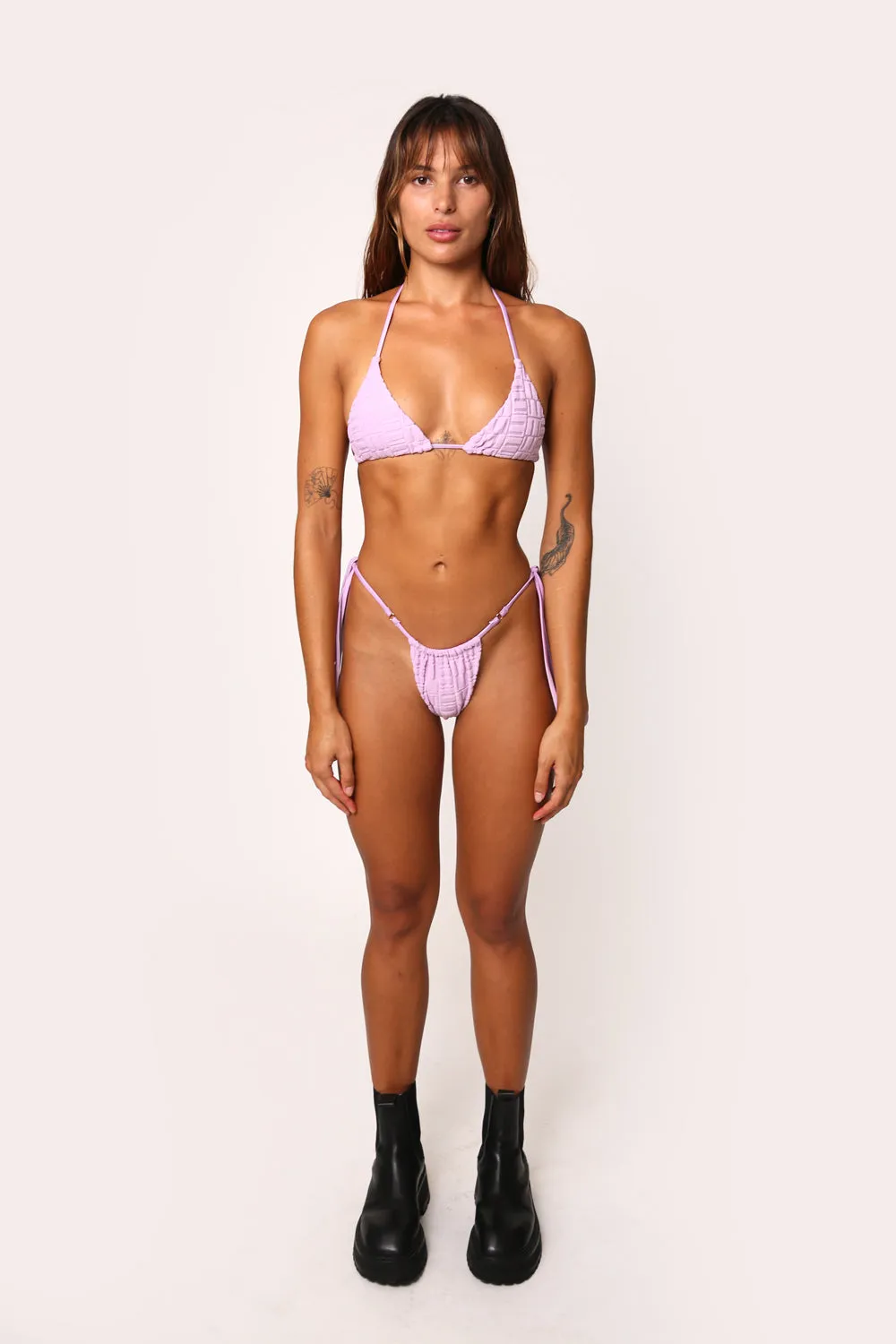 Toweling Tie Bottoms - Lilac