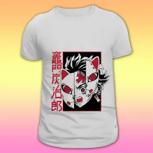 Unisex anime T-shirt – Tanjiro mask