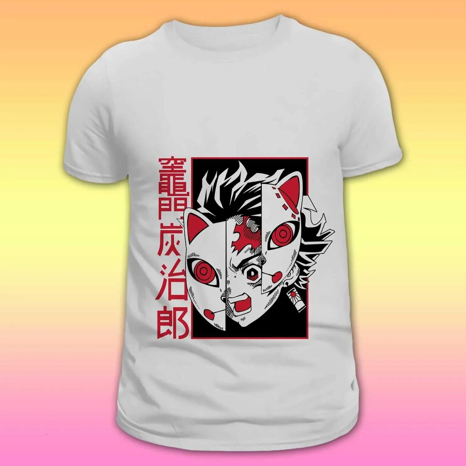 Unisex anime T-shirt – Tanjiro mask
