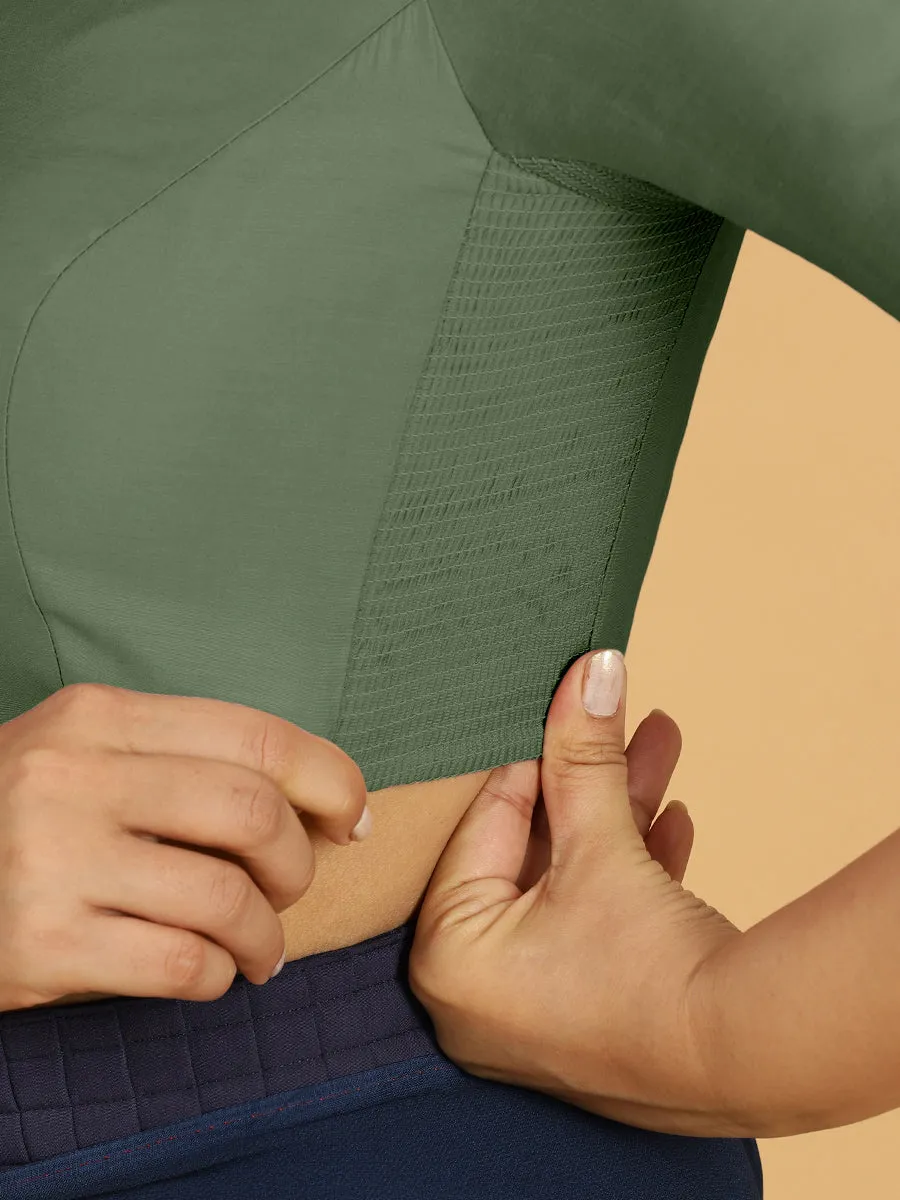 Vedika x Rozaana |  Saree Blouse in Hunter Green