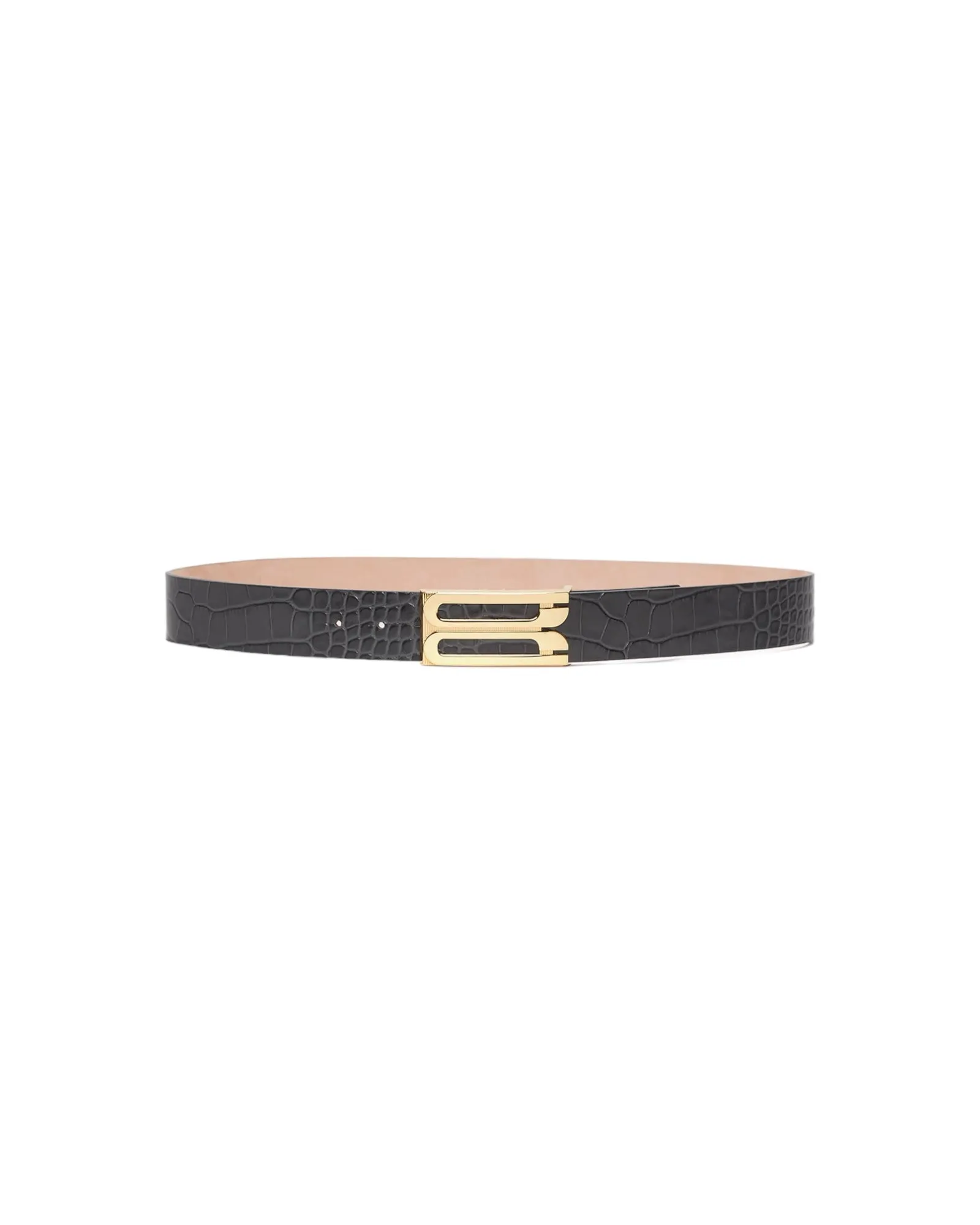 VICTORIA BECKHAM JUMBO BELT 3,8 CM CROCCO GREY