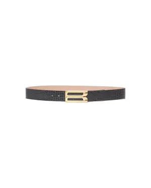 VICTORIA BECKHAM JUMBO BELT 3,8 CM CROCCO GREY