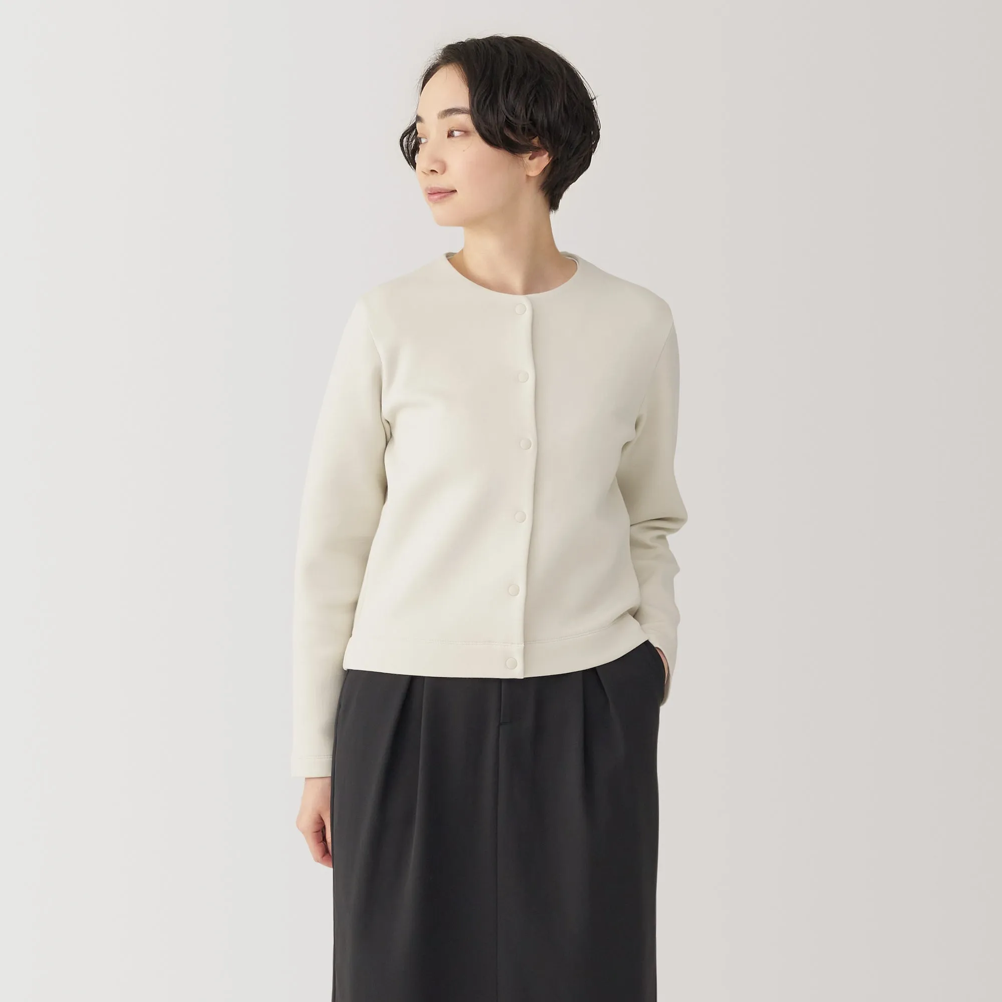Women's Double Knitted Sweatshirt Cardigan